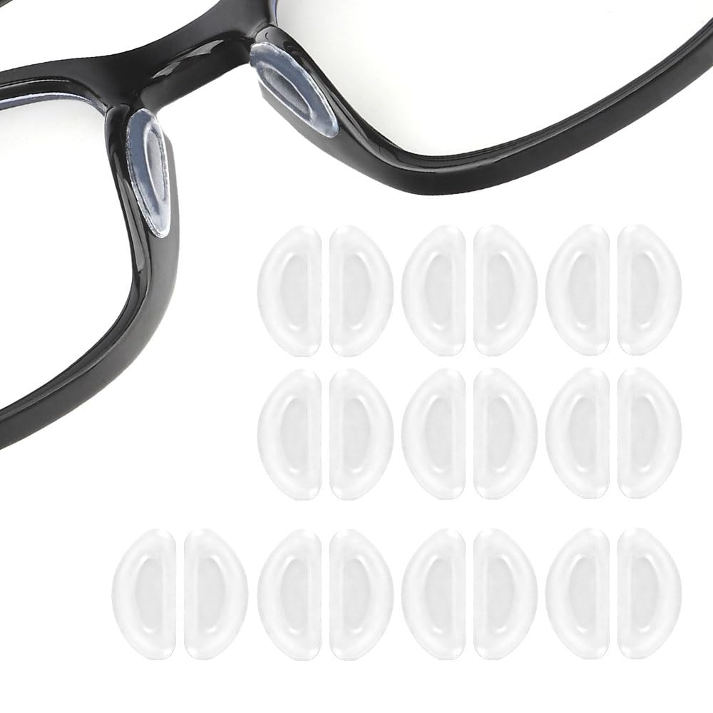 10 pair package of clear silicone eyeglass nose pads