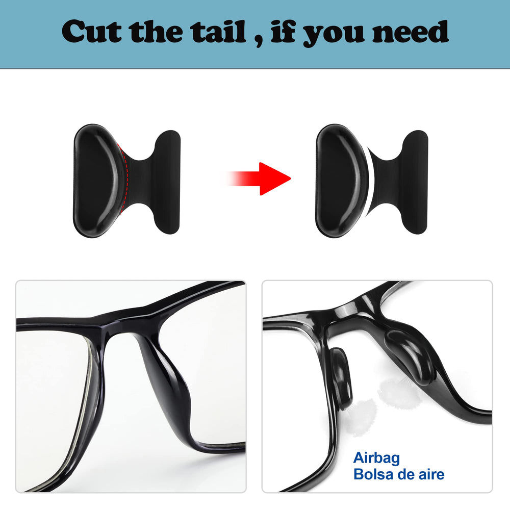 Clear silicone nose pads for eyeglasses