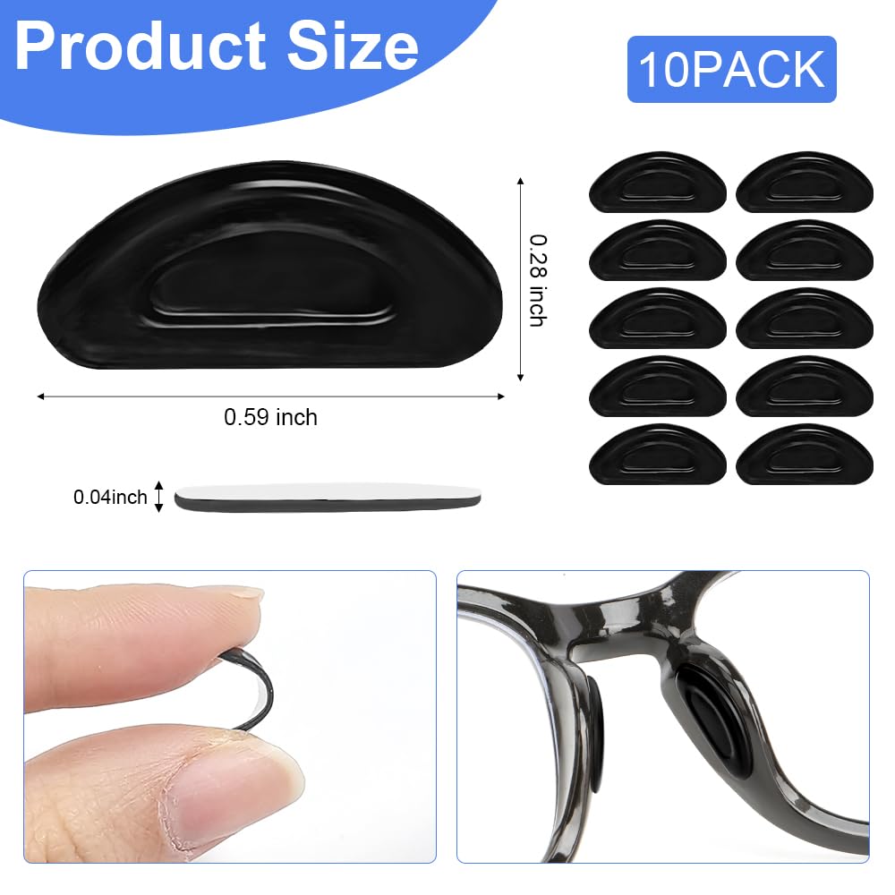 Adhesive-backed silicone nose pads for easy stick-on replacement