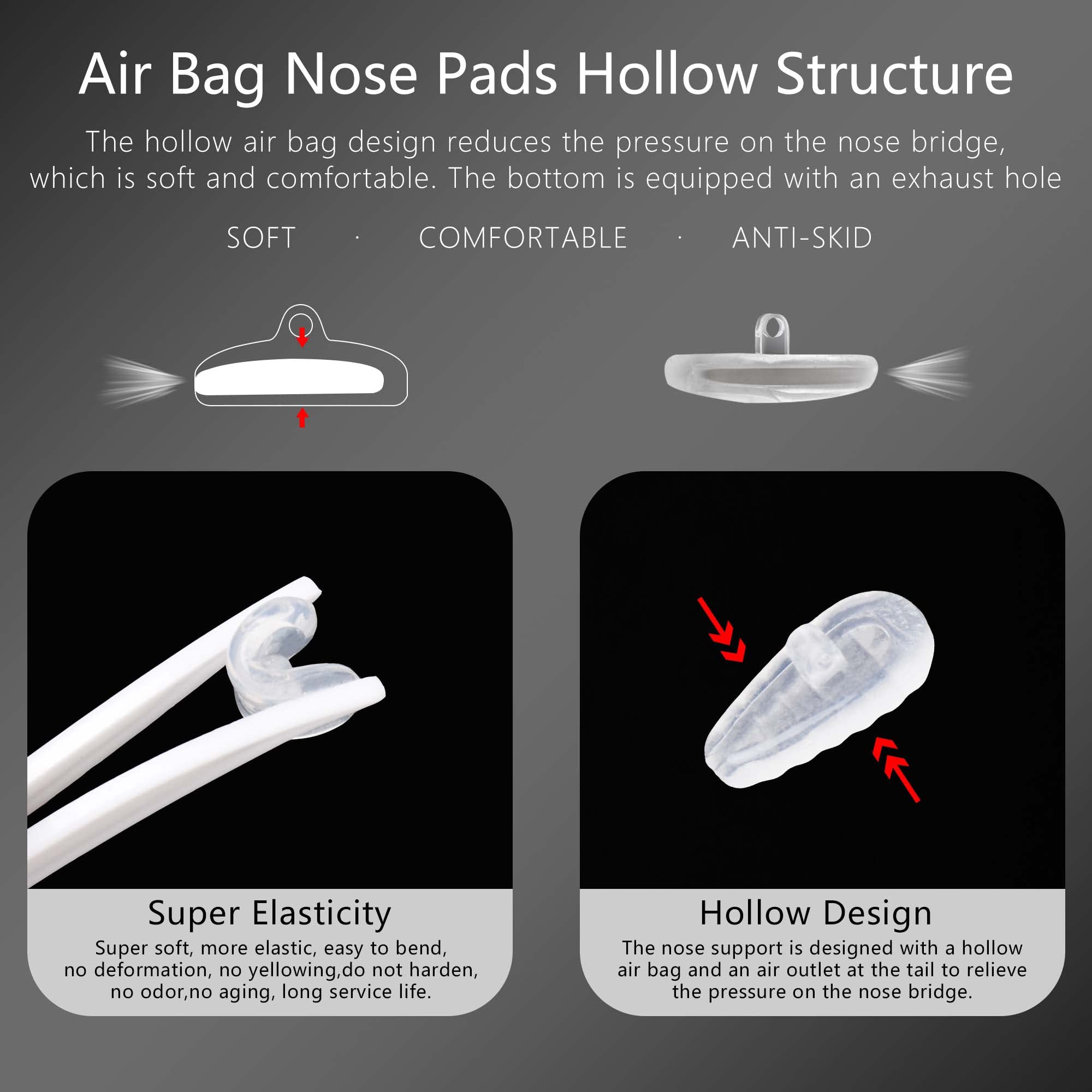 Air chamber nose pad design with relief