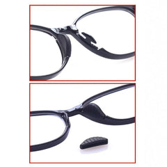 Close-up of black silicone anti-slip nose pad