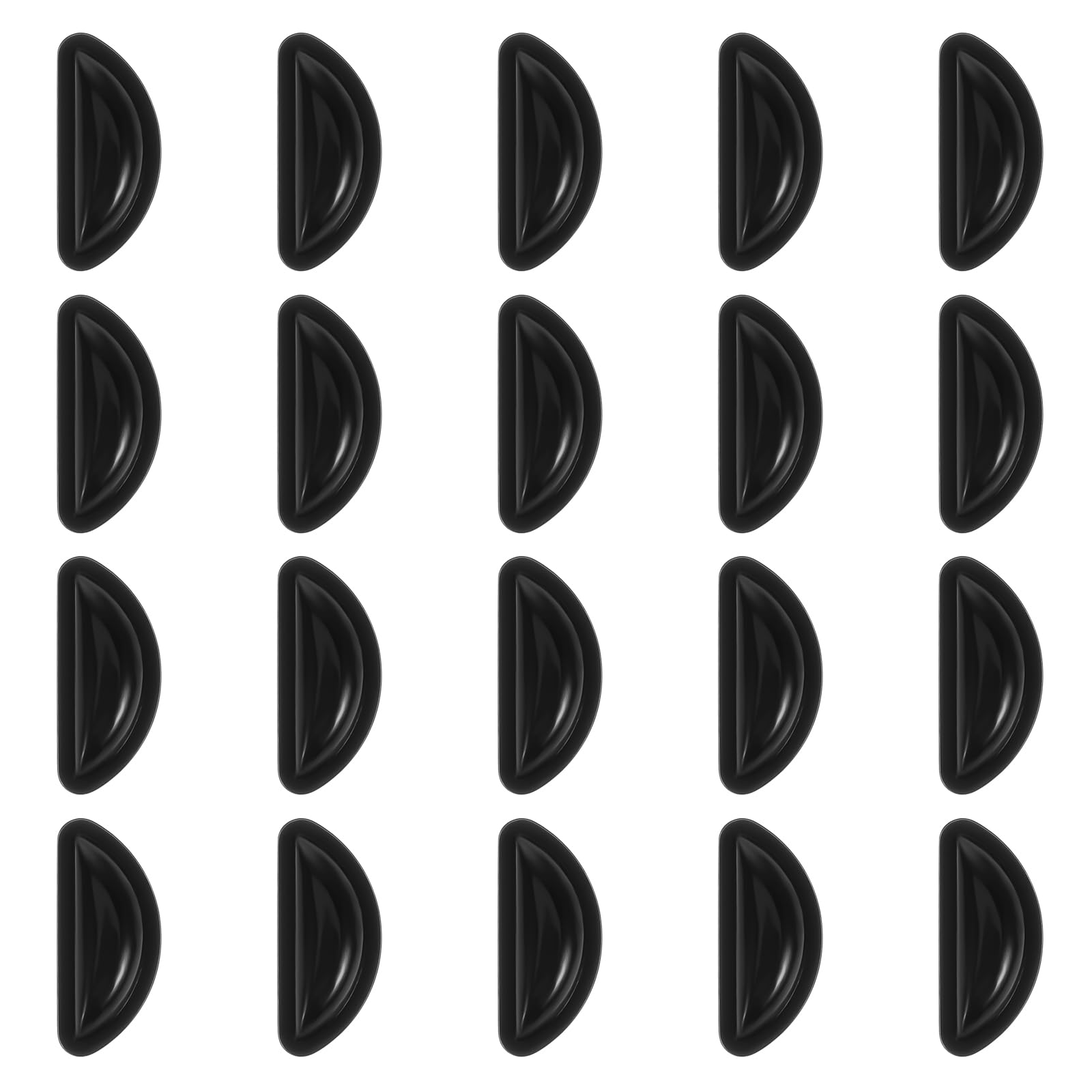 Close-up of black silicone eyeglass nose pads
