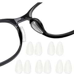 Clear 1.5mm silicone eyeglass nose pads close-up