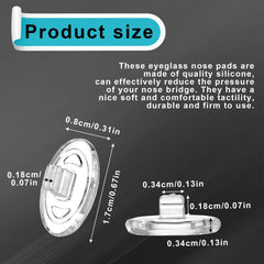 Close-up of transparent nose pads for glasses