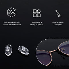 Soft silicone nose pads fitting diverse eyewear models