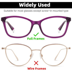 Clear nose pads for eyewear on a frame