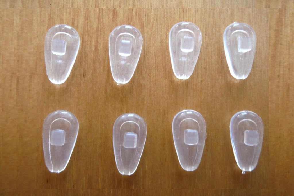 Clear silicone eyeglasses nose pads set - 4 pairs, front view