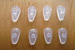 Clear silicone eyeglasses nose pads set - 4 pairs, front view