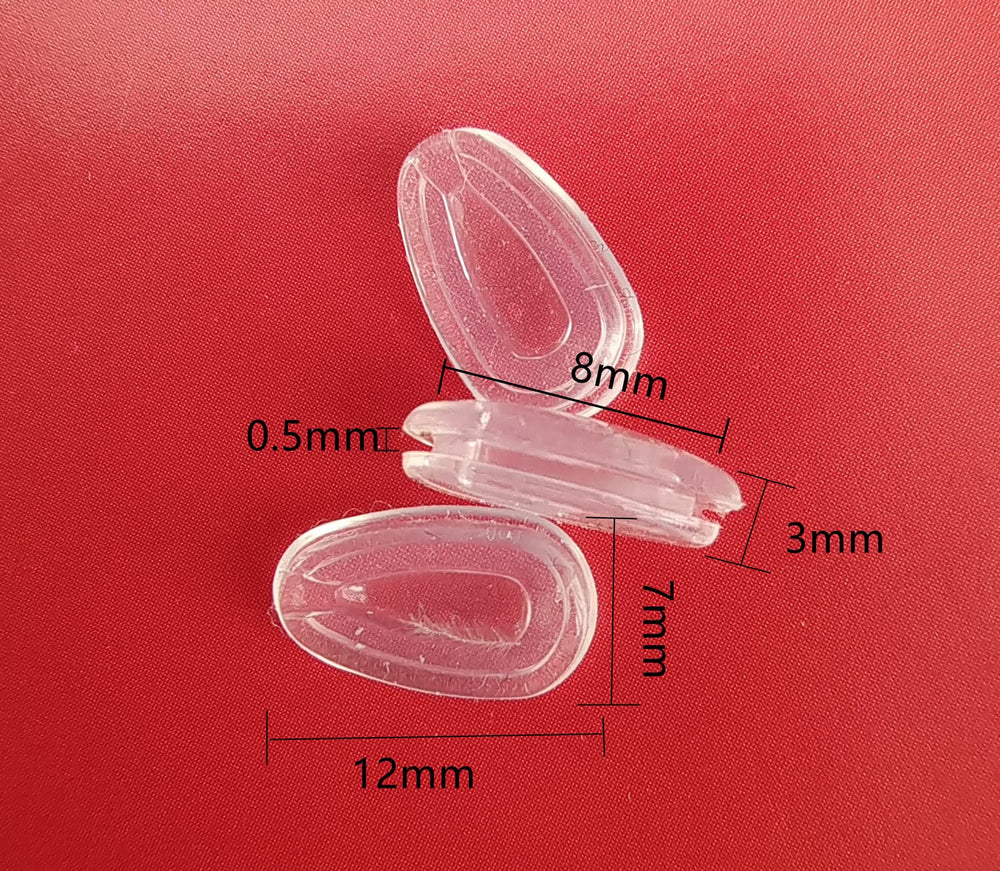 Two pairs of clear silicone nose pads 12x7mm - product image 2