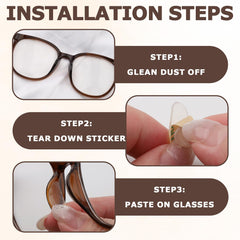 Translucent silicone nose pads on eyewear