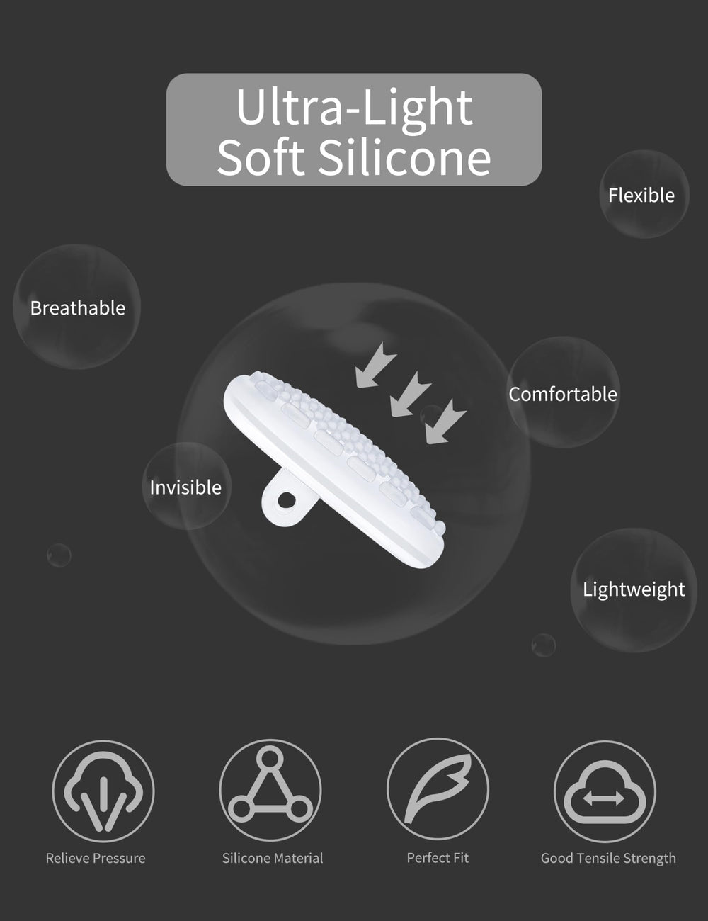 Close-up of clear silicone eyeglass nose pads