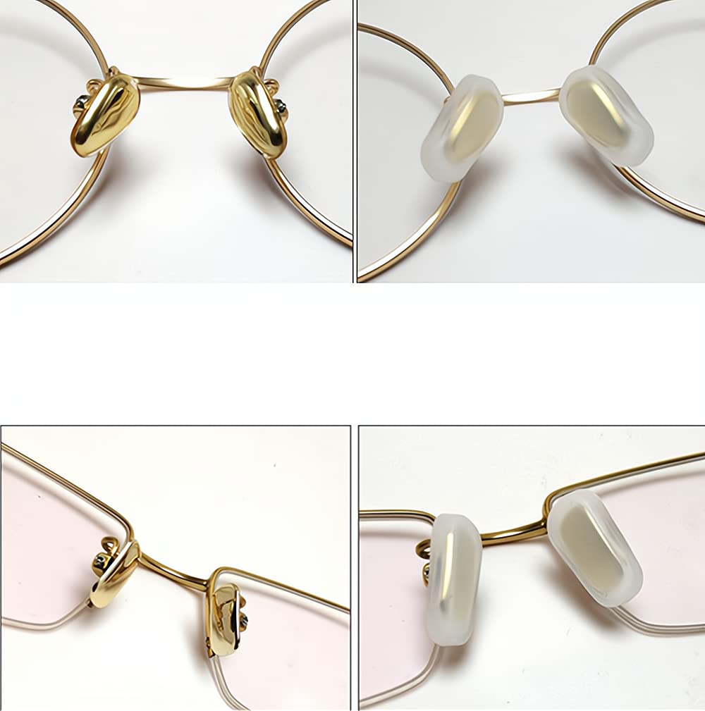 Slip-on anti-slip nose pads attached to glasses
