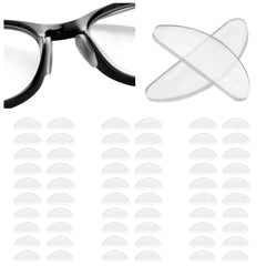 Transparent silicone D-shaped nose pads for glasses, set of 30 pairs