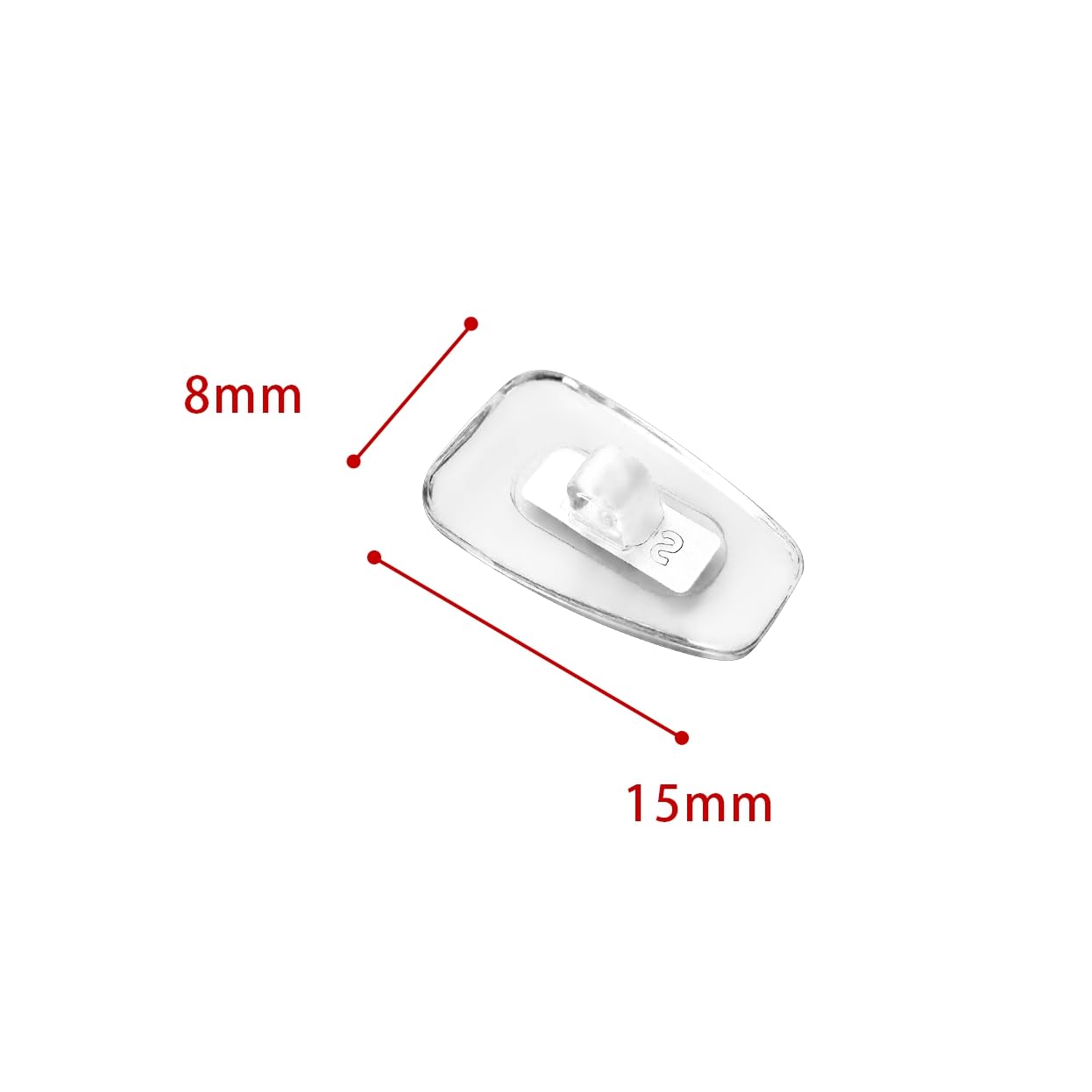Nose pad dimensions 14 mm length and 7 mm width