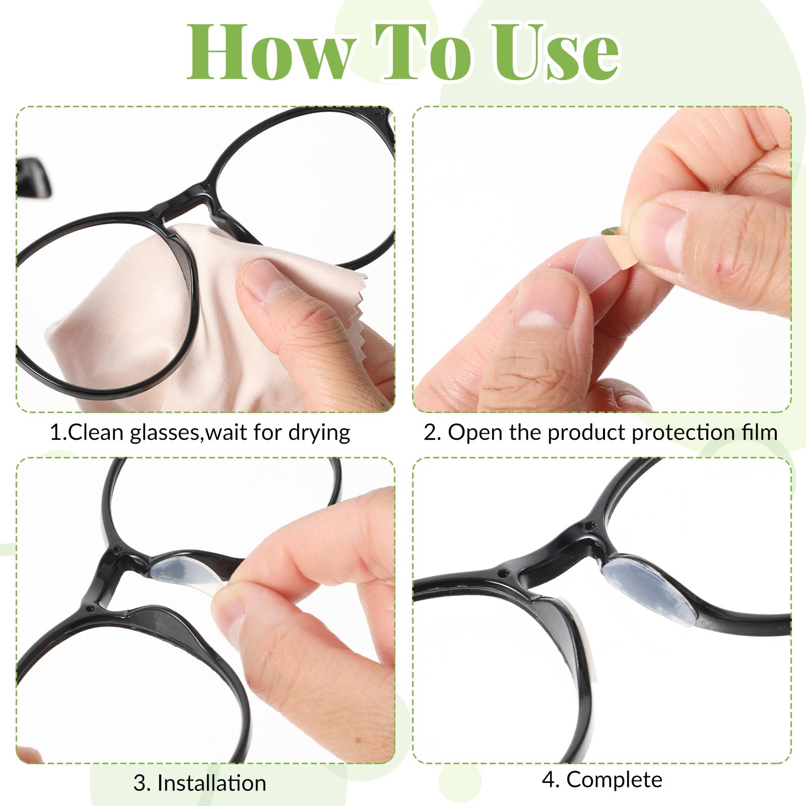 Self-adhesive silicone nose pad close-up