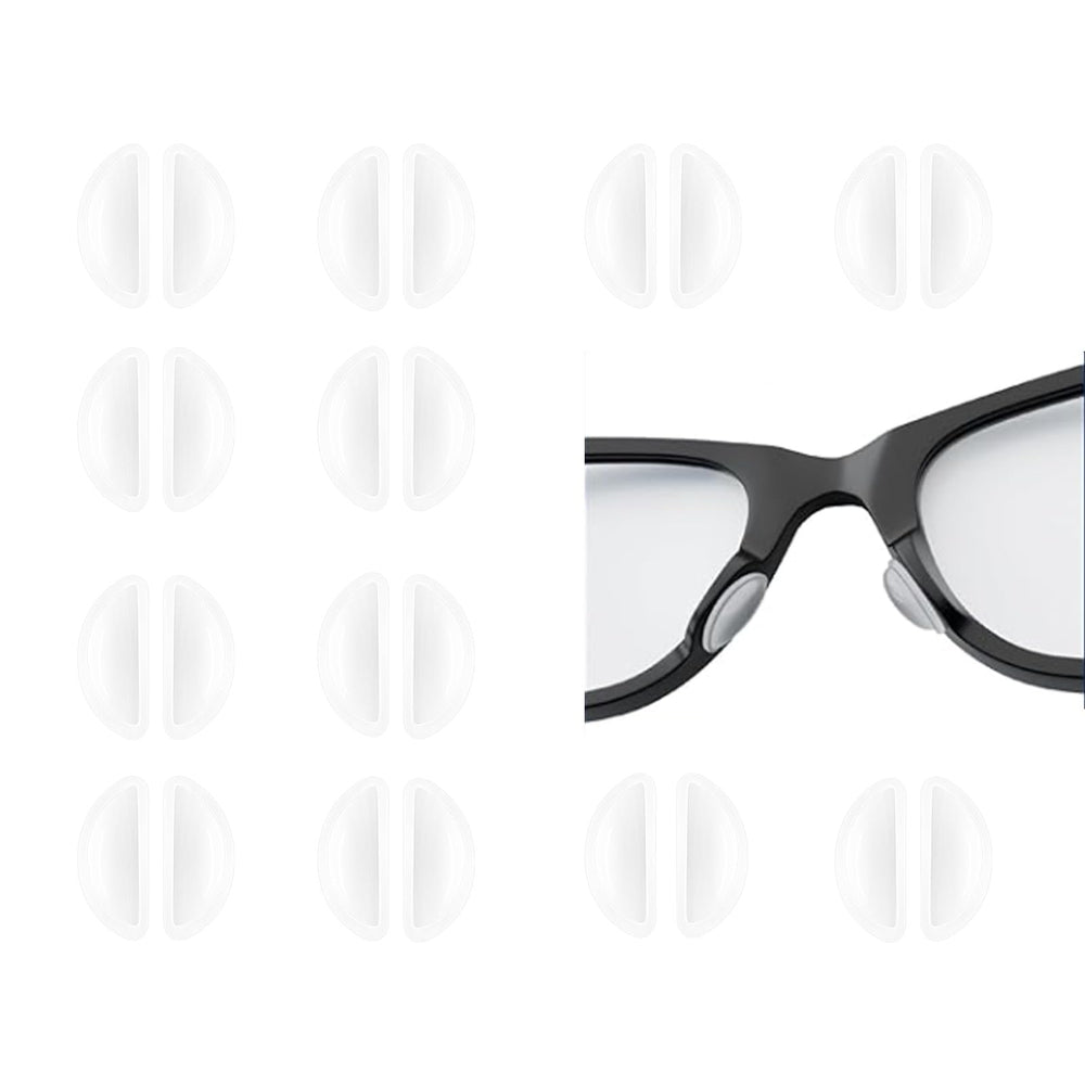 Clear silicone nose pads for eyeglasses - front view