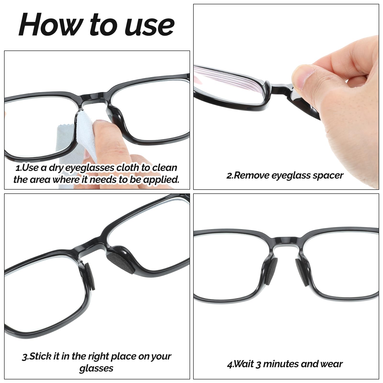 D-shaped nose pads 18x8 mm for eyewear