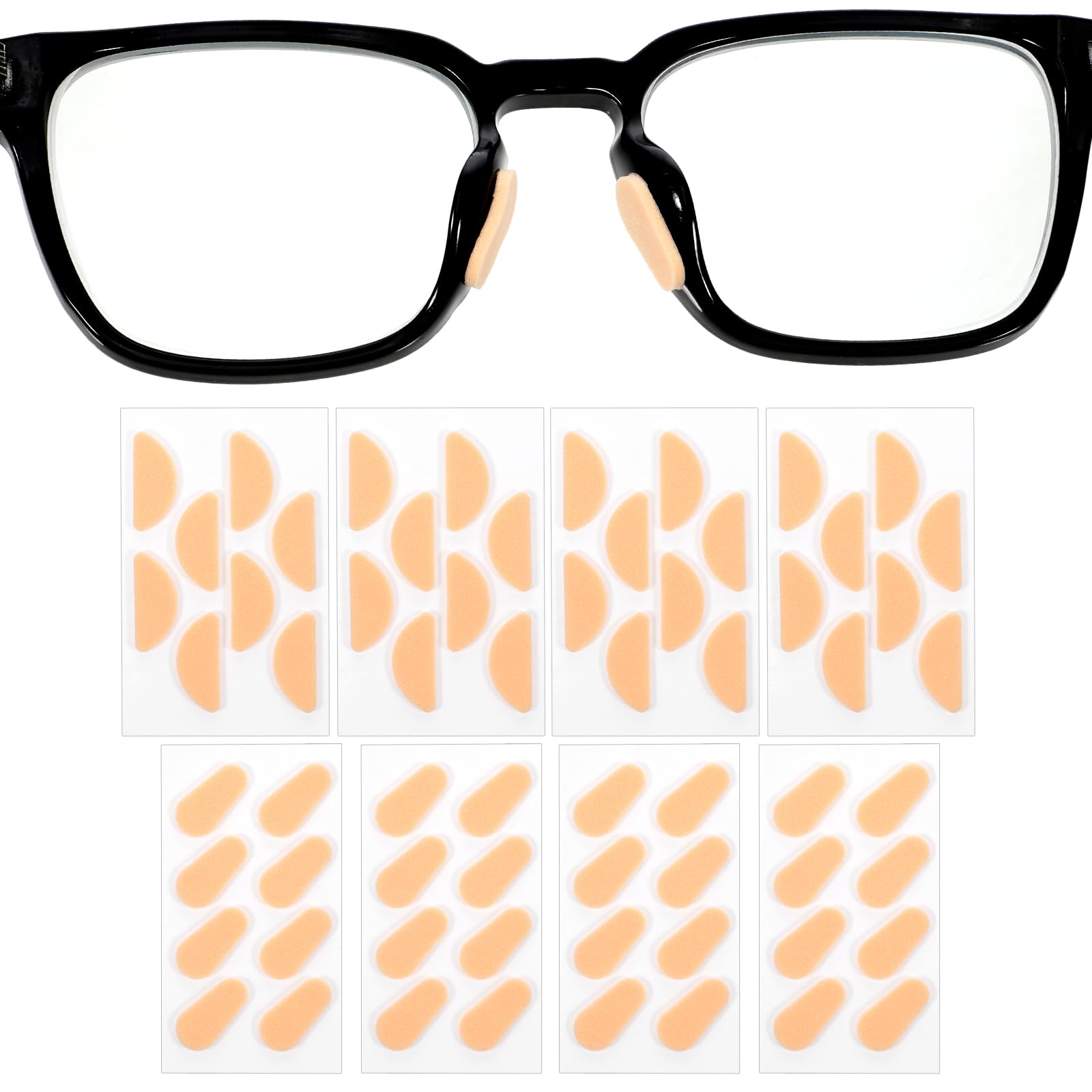 Skin-color foam nose pads for glasses - D-shaped design