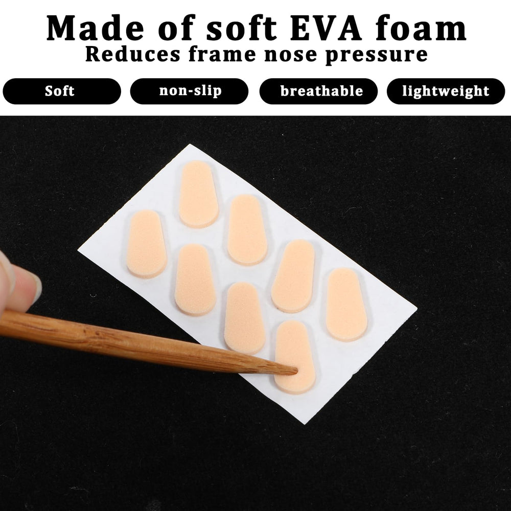 Assorted nose pads shapes in packaging for glasses