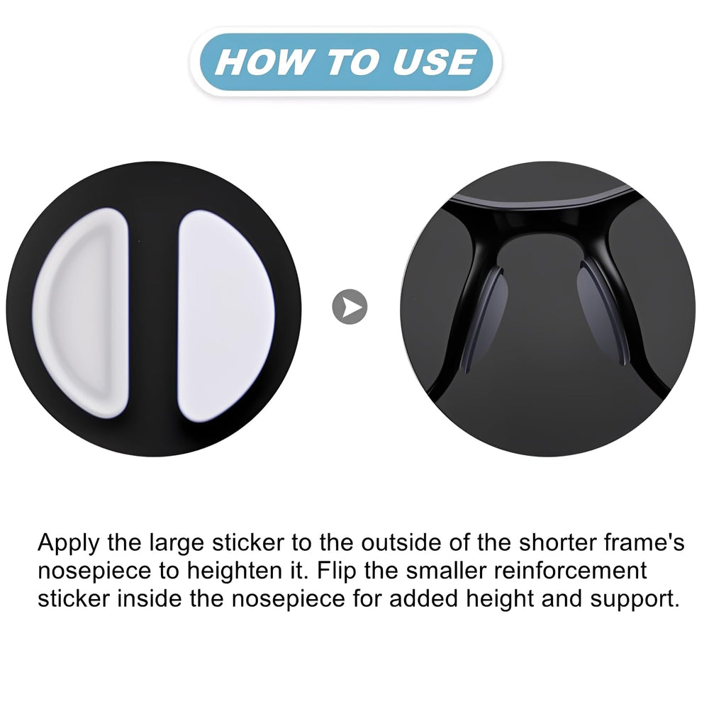 Discreet, invisible design of silicone nose pads