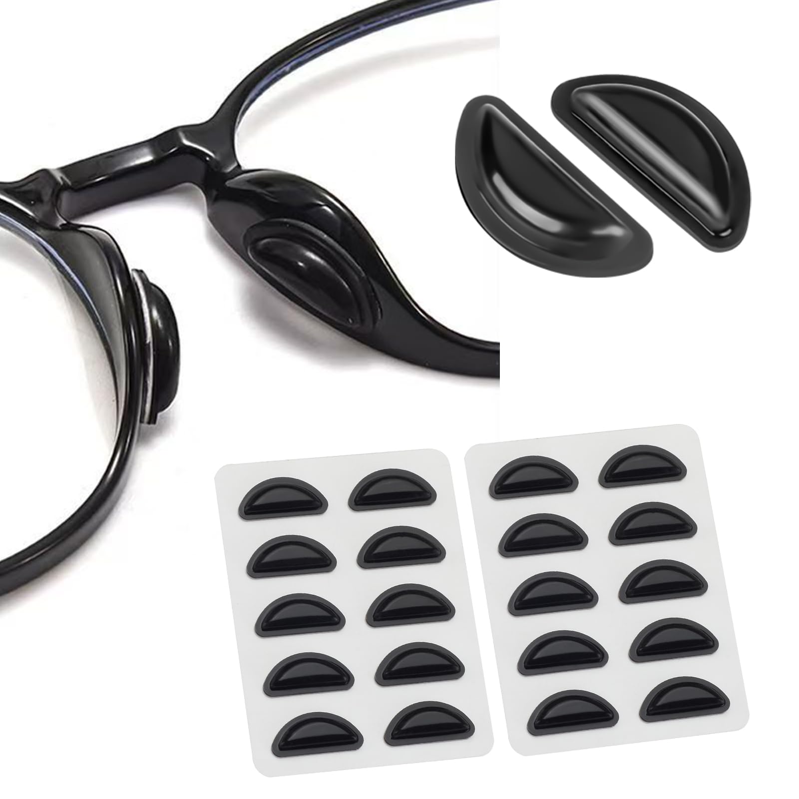 Air chamber design eyewear nose pads close-up