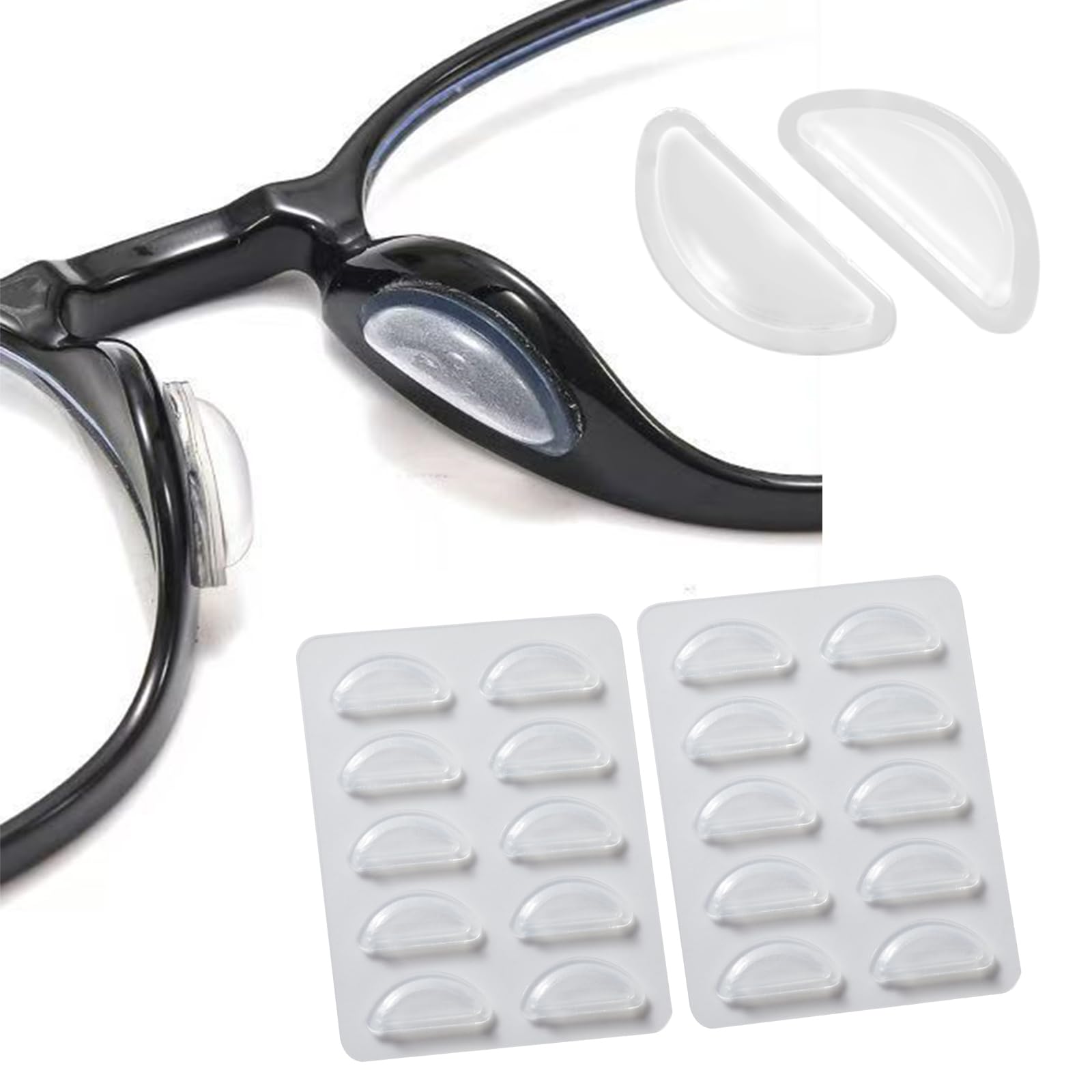 Air chamber nose pads for glasses in clear color