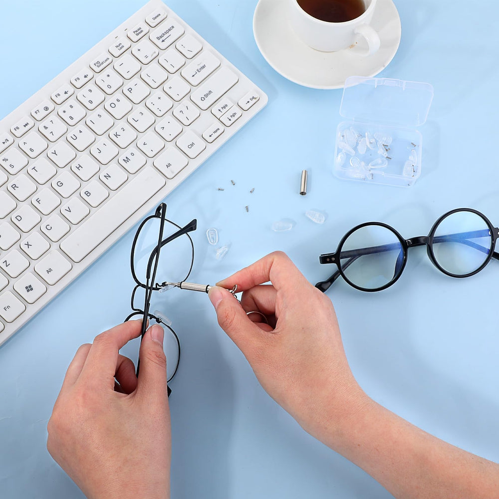 Close-up view of silicone nose pads for glasses