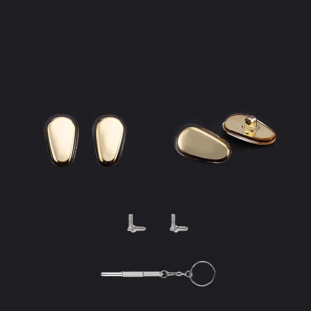Gold silicone and plastic eyeglass nose pads – 2 pairs