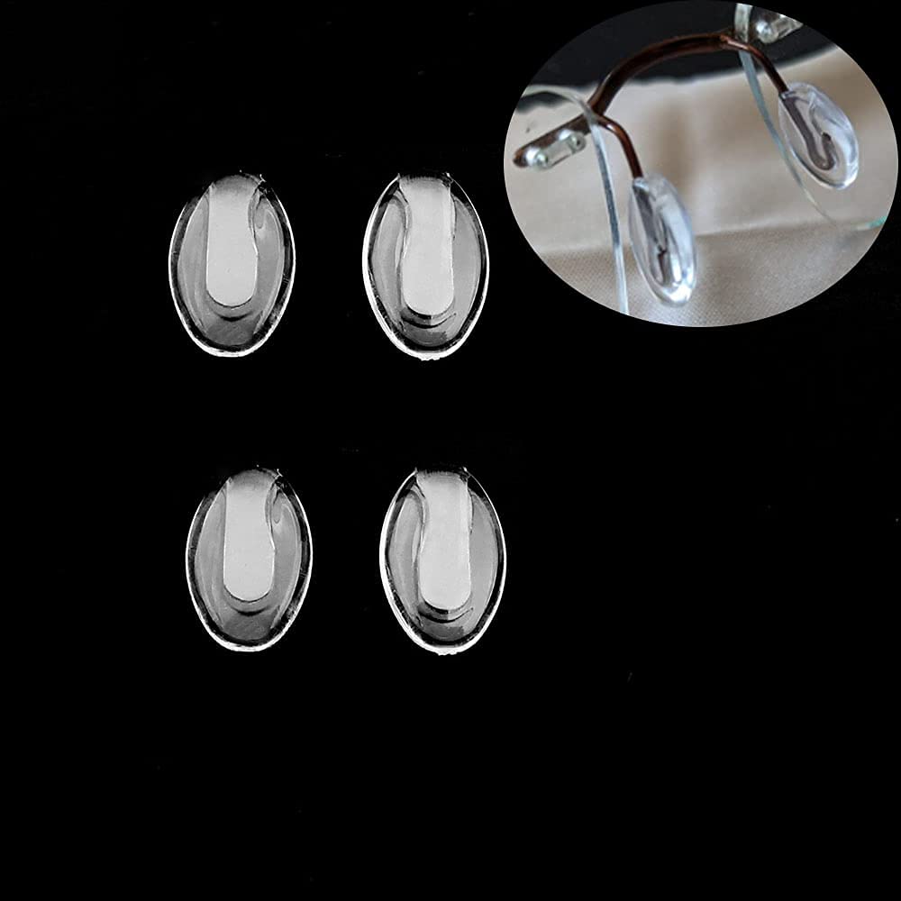 Nose pads installation for rimless glasses