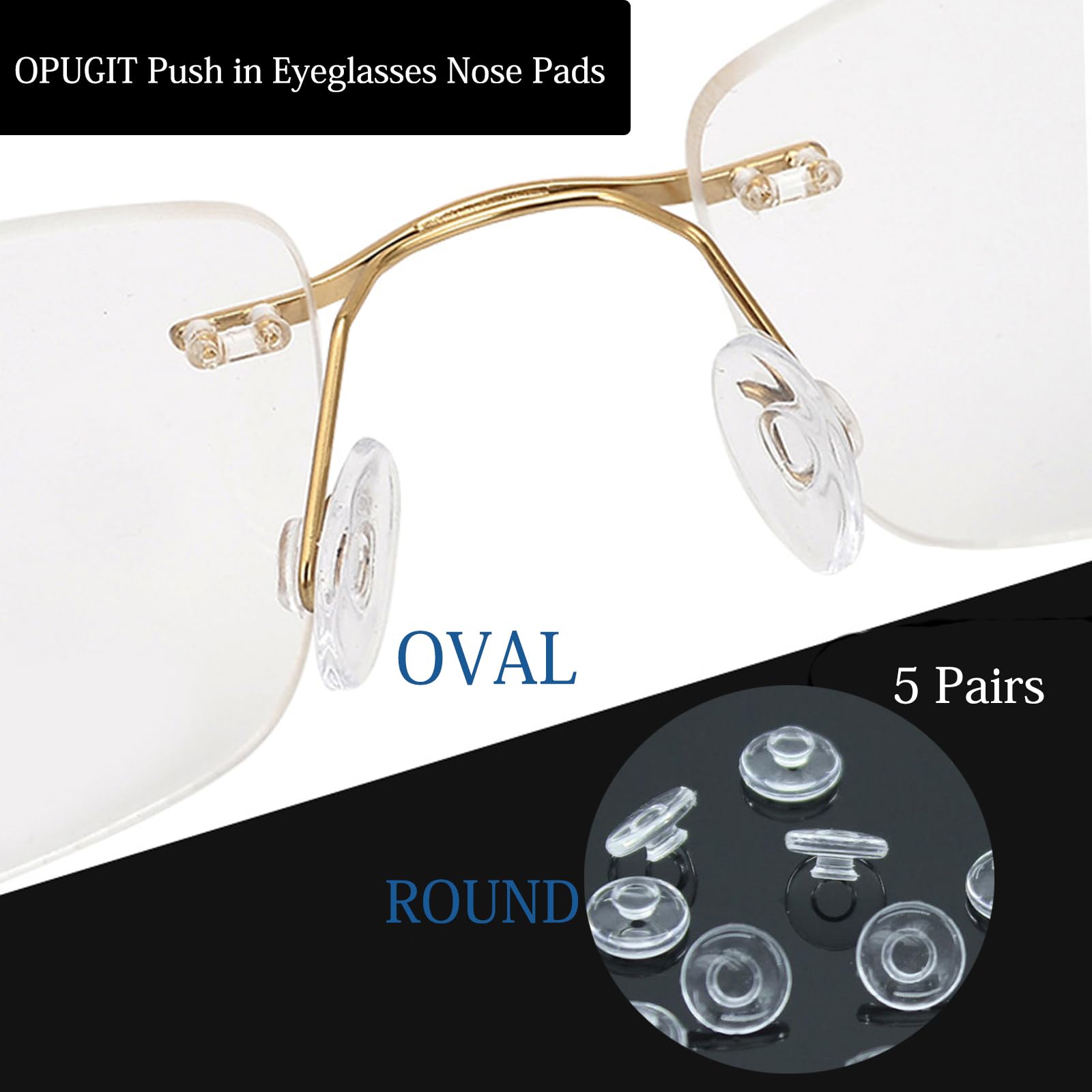 Oval nose pads option for glasses