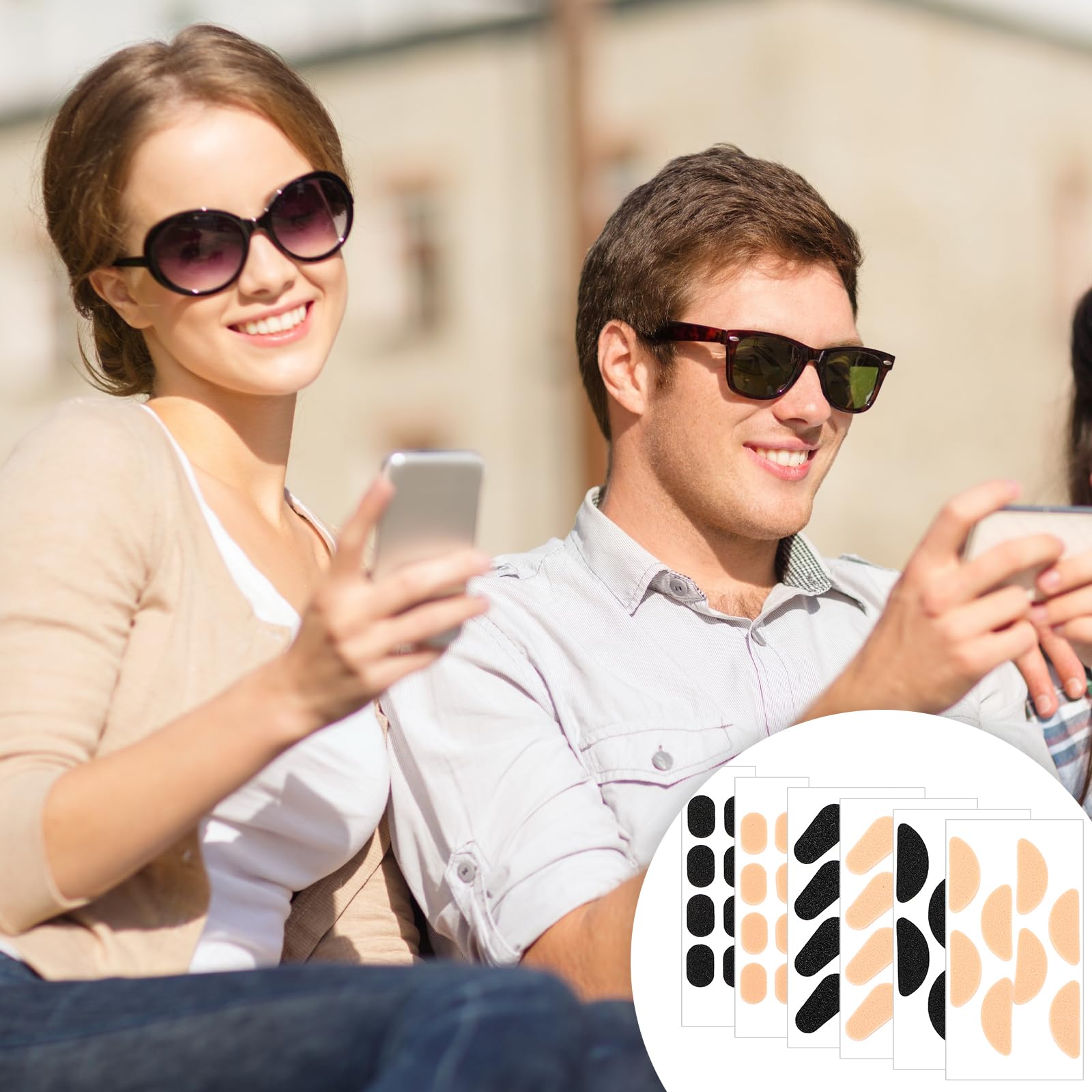 Self-adhesive foam eyeglass nose pads