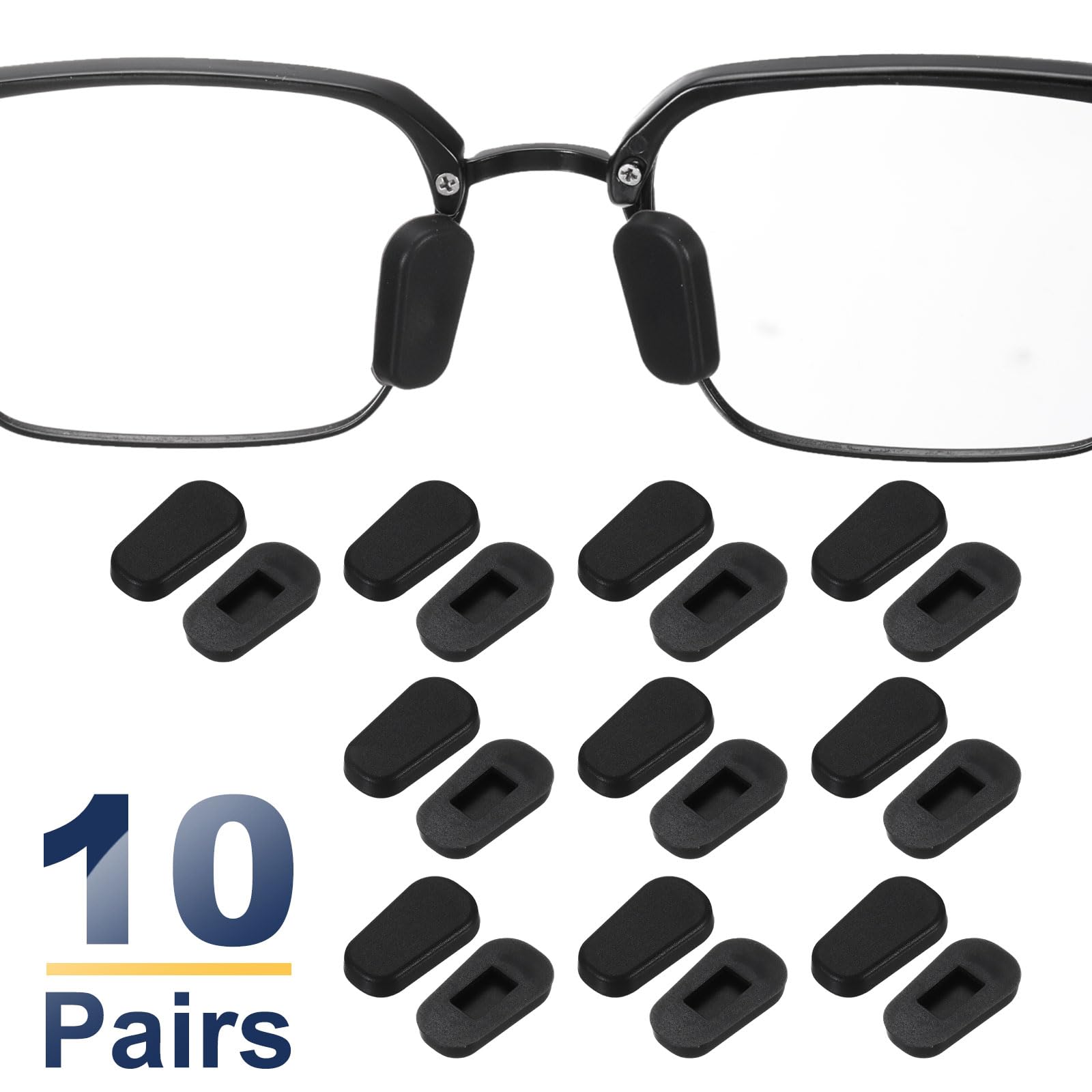 Anti-slip nose pads with snap-in design for glasses