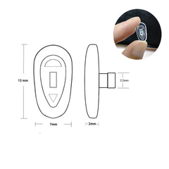 Close-up of teardrop silicone nose pad with snap-in design