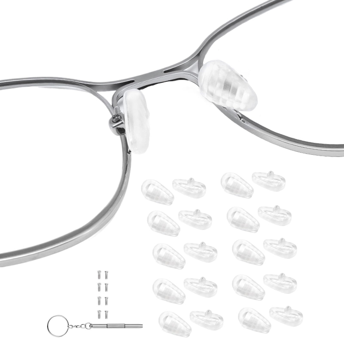 UPIONIC teardrop screw-in eyeglass nose pads set