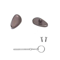 Titanium screw-in nose pads for metal eyeglass frames