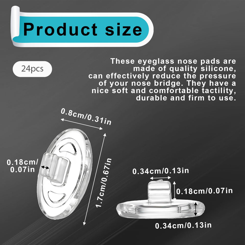 Anti-slip nose pads for glasses with push-in design