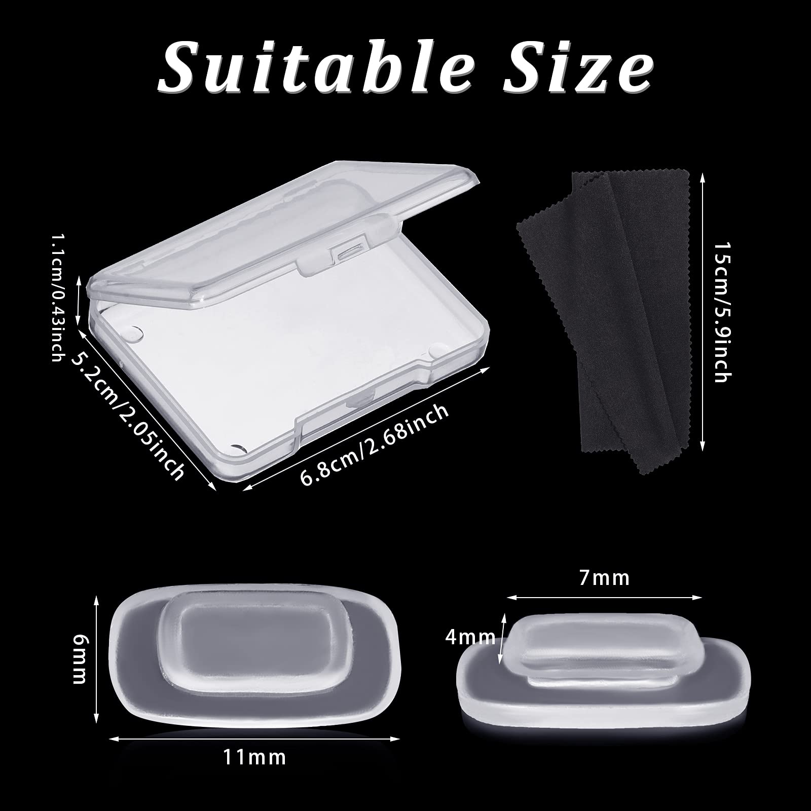 Close-up of silicone eyeglass nose pad