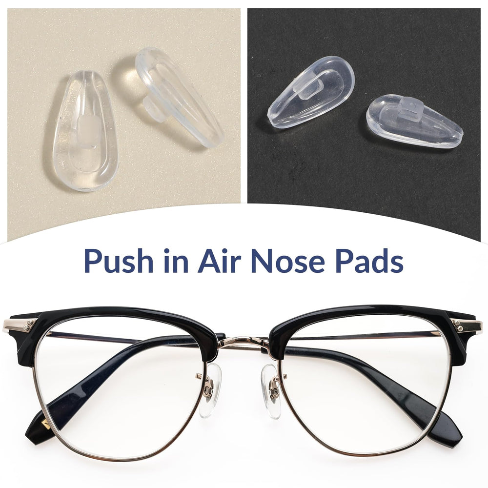 Close-up of hollow air chamber design on silicone nose pads