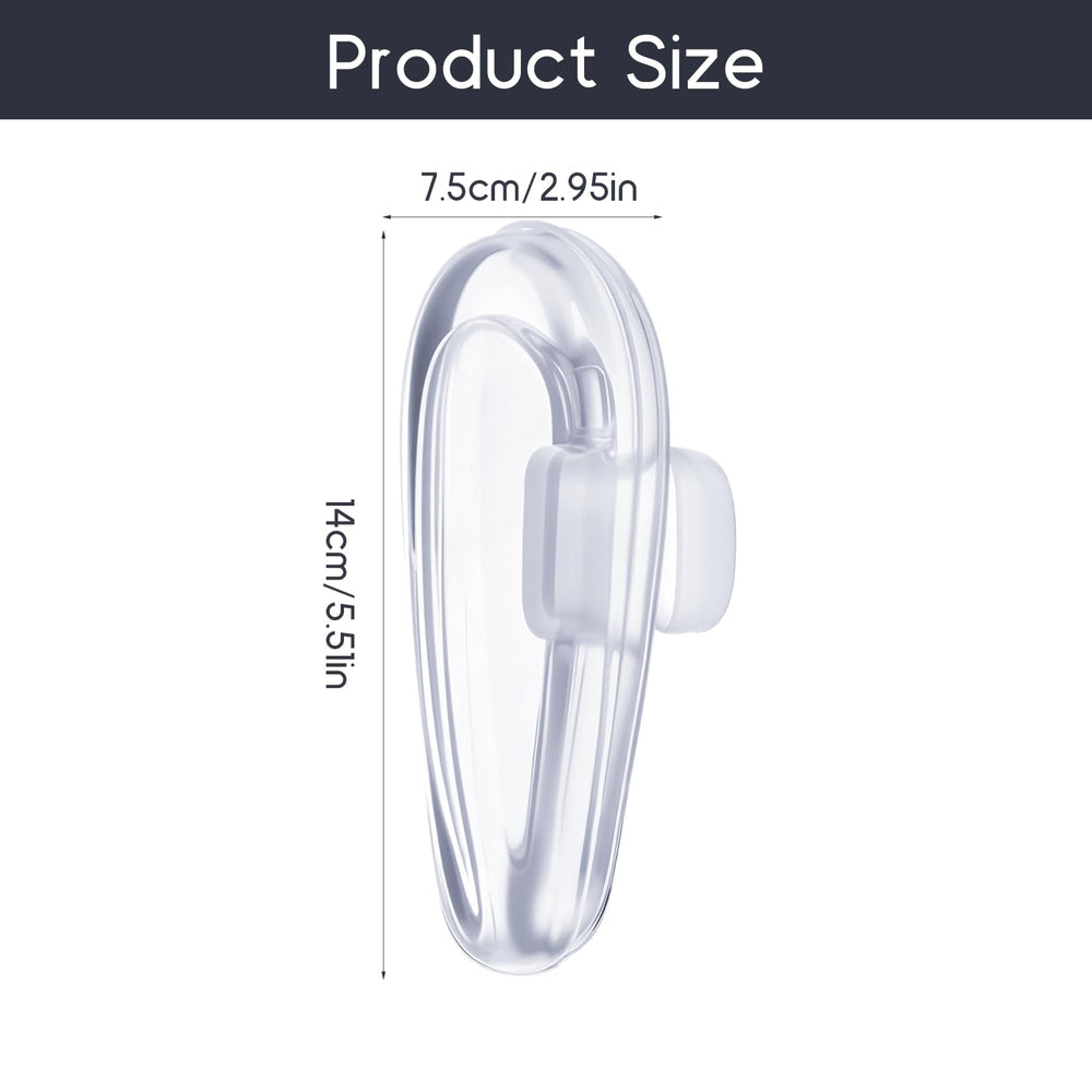 Transparent silicone nose pads installed on glasses for a non-slip fit