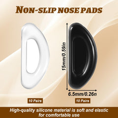 Adhesive backing being peeled for silicone nose pads