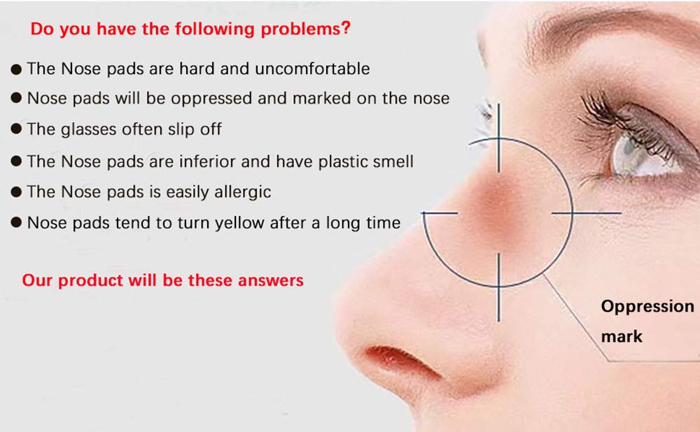 Snap-in or push-in nose pads replacement for frames