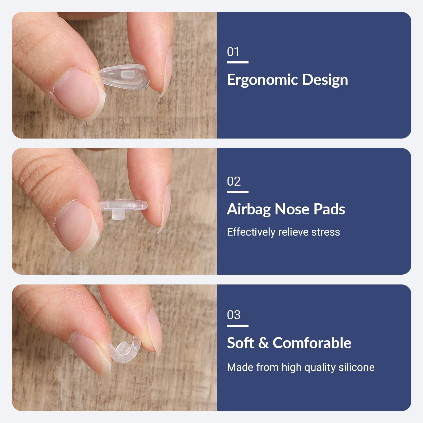 Nose pad packaging box with replacement pads