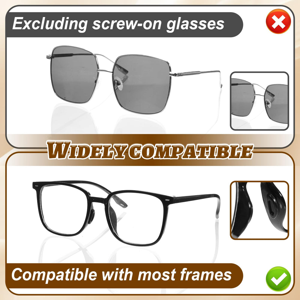 Compatible with plastic frames and sunglasses