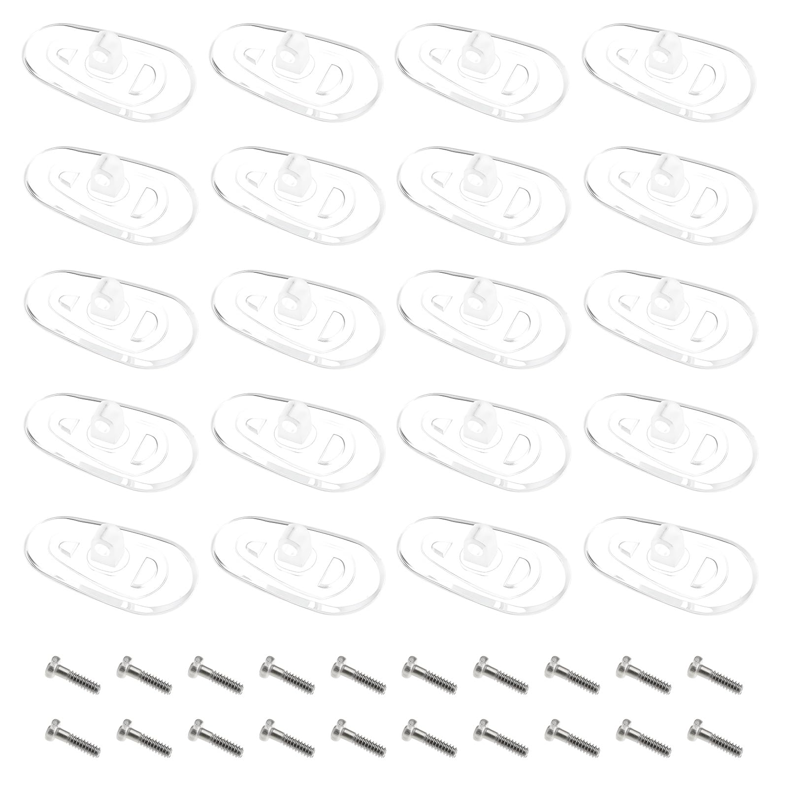 Transparent silicone screw-in eyeglasses nose pads (14x7mm)