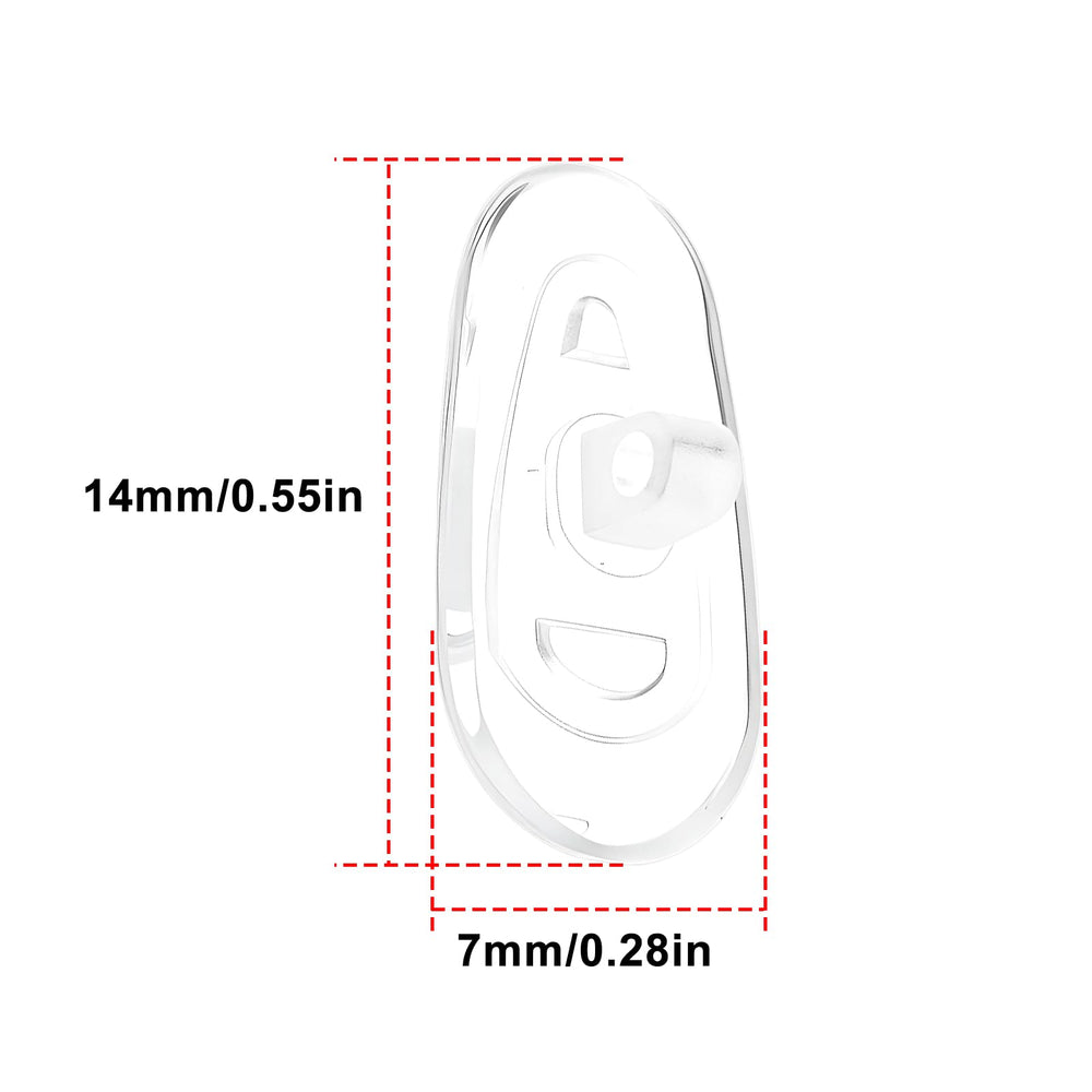 Nose pads with screws for screw-in eyewear (transparent silicone, 14x7mm)