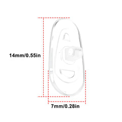 Nose pads with screws for screw-in eyewear (transparent silicone, 14x7mm)