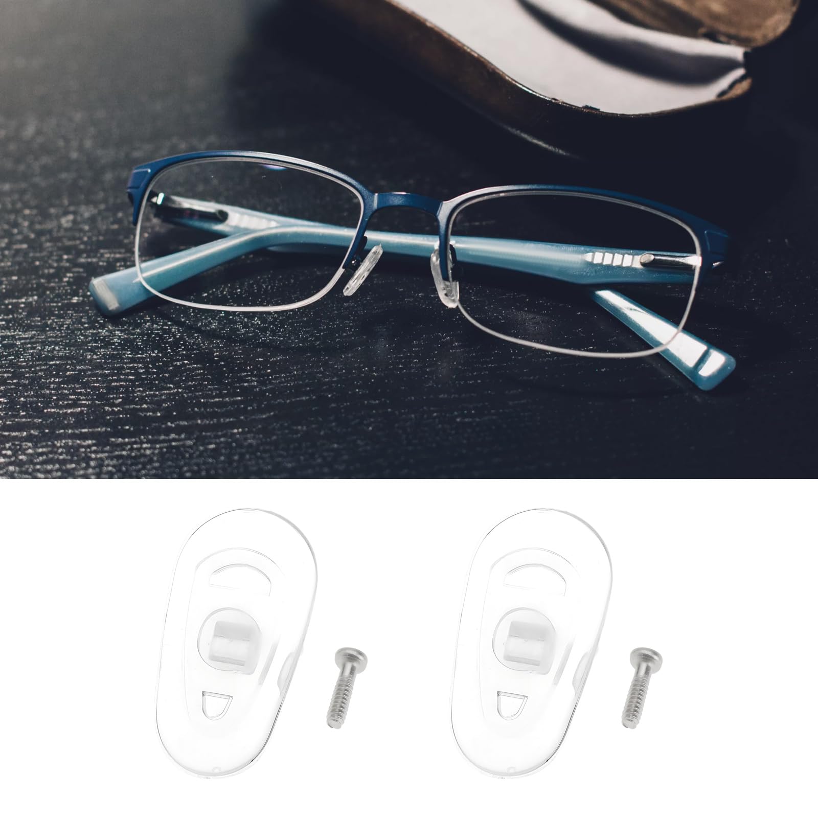 Close-up of screw-in nose pad for screw-lock glasses