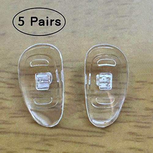 Close-up of D-shaped nose pads showing right and left orientation