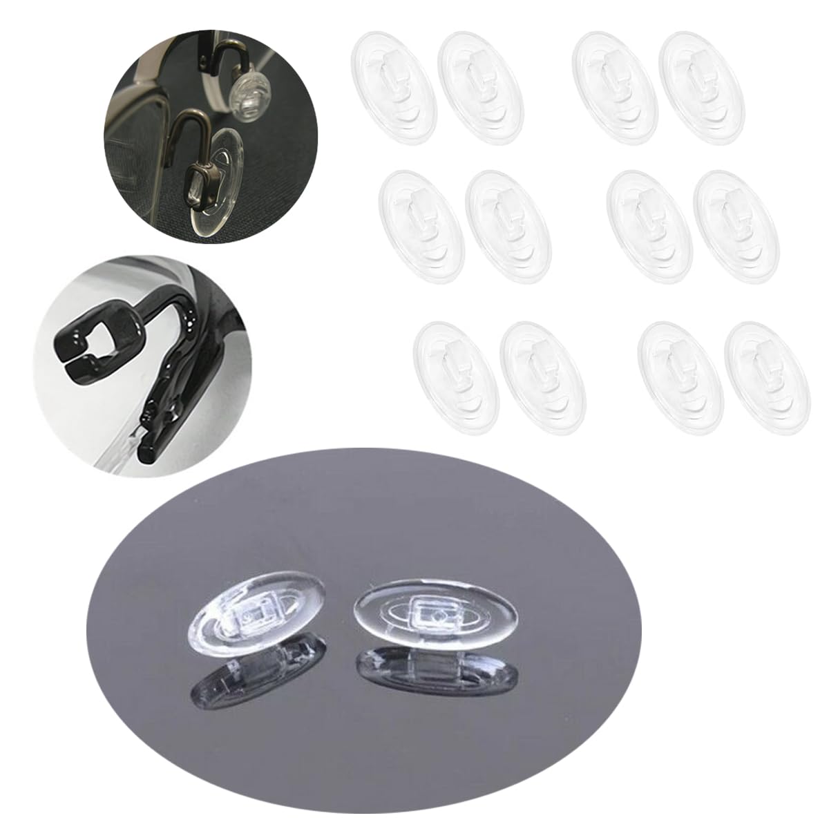 6 pairs of soft silicone eyeglass nose pads