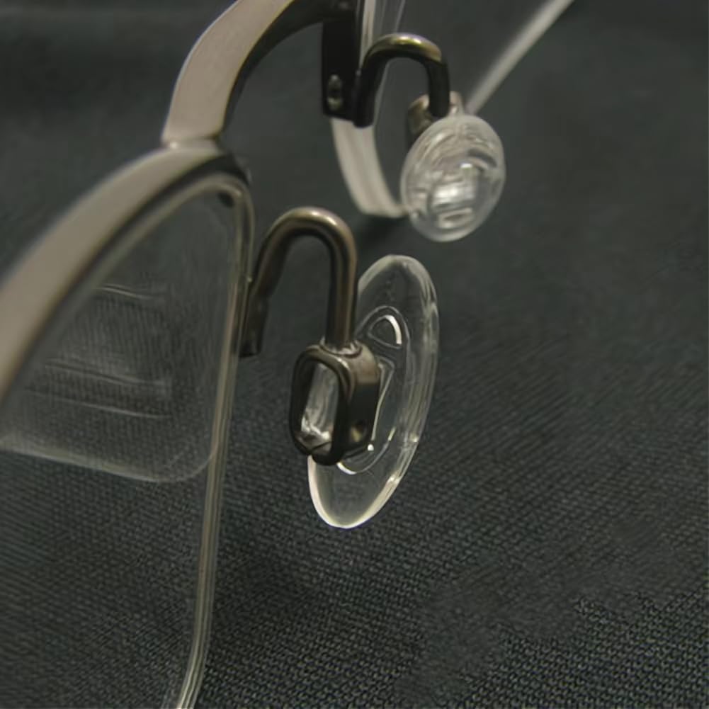 Push-in/snap-in/slide-on nose pad on frame